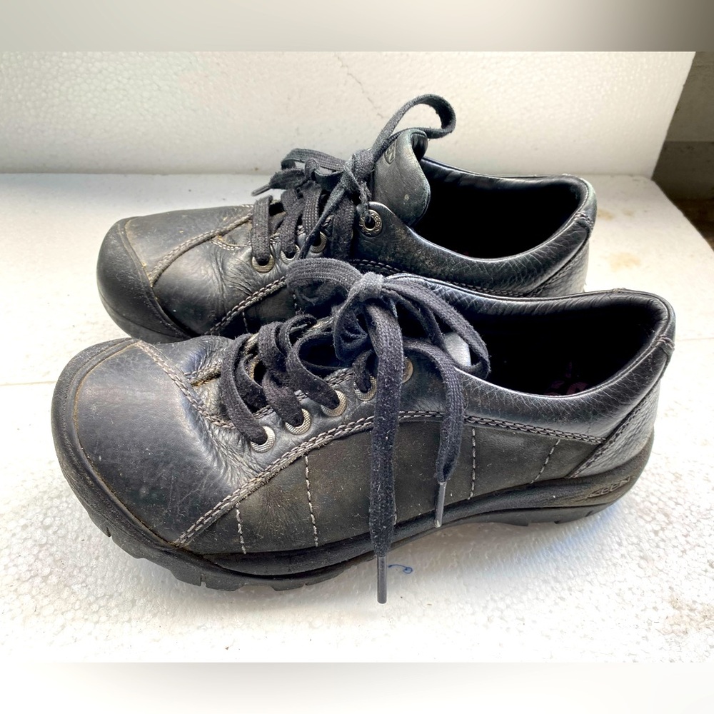 Keen Shoes Womens Black Leather Presidio Oxford Leather Laces Shoes Size 6